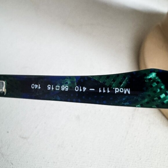 Vintage Enrico Coveri Green Abstract Print Eyeglasses Frames 111- 410 - Picture 9 of 9